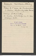 k.k. naturhistorisches Hofmuseum, Intendanzakten 1885-1896 (Hauer), Aktenzahl Z.267/1892, Seite 1